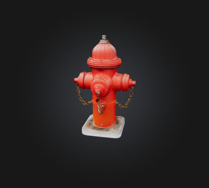 3D model fire hydrant 2 VR / AR / low-poly