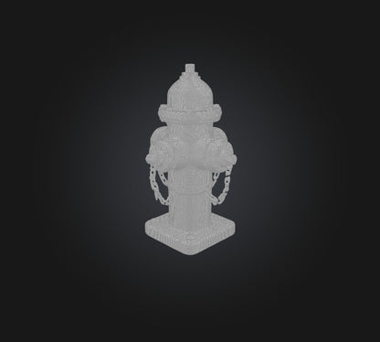 3D model fire hydrant 2 VR / AR / low-poly