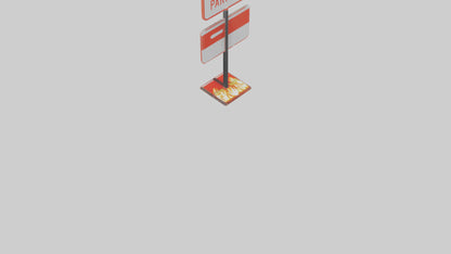 Fire Lane No Parking Sign model 3D model