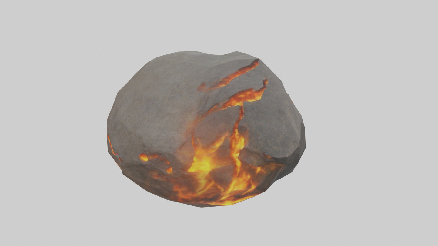 3D model Fire Stone model VR / AR / low-poly