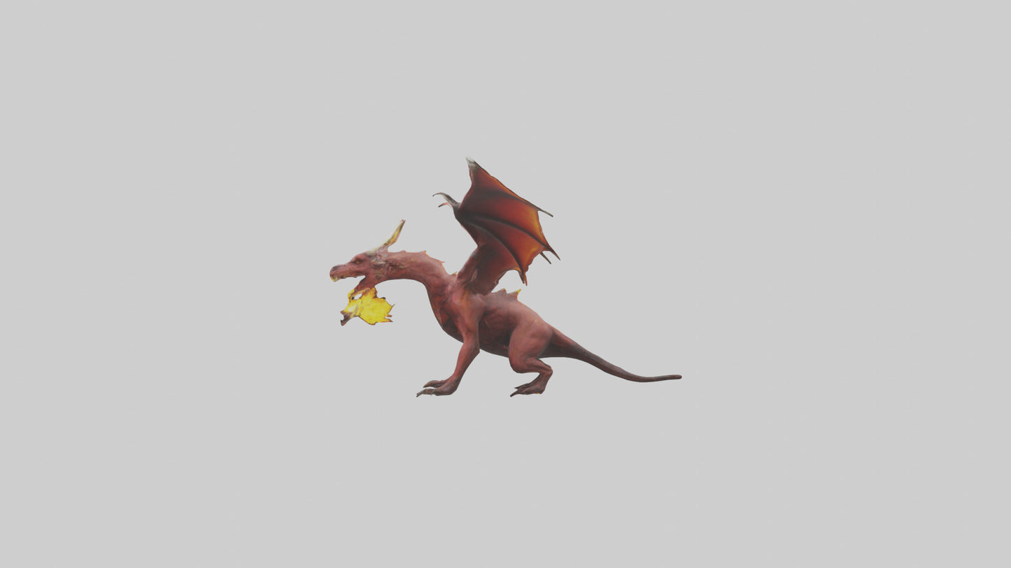 3D model FireEating Beast model VR / AR / low-poly