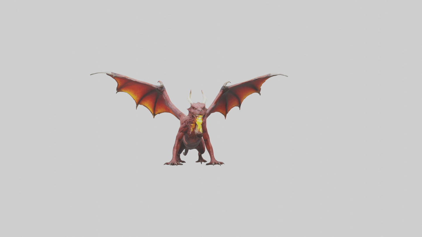 3D model FireEating Beast model VR / AR / low-poly
