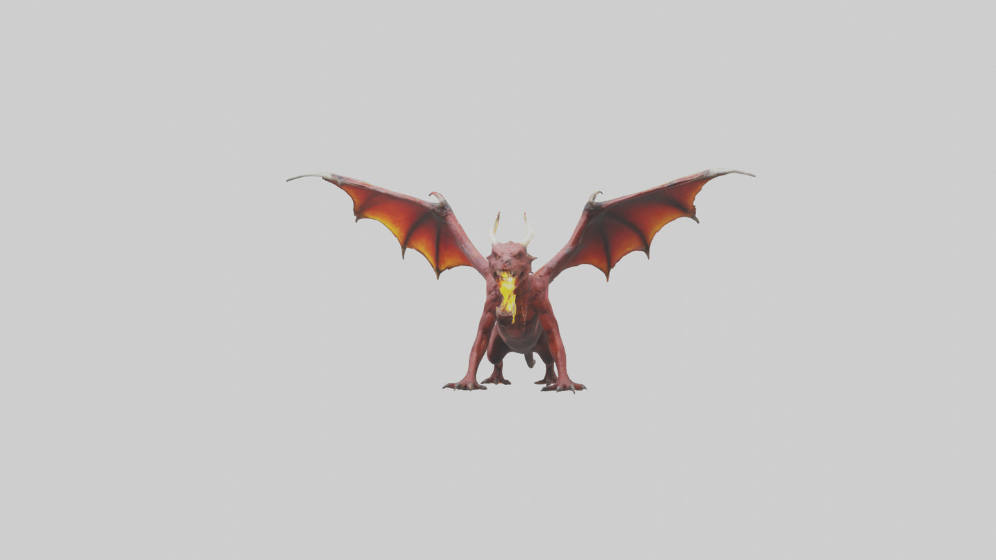 3D model FireEating Beast model VR / AR / low-poly
