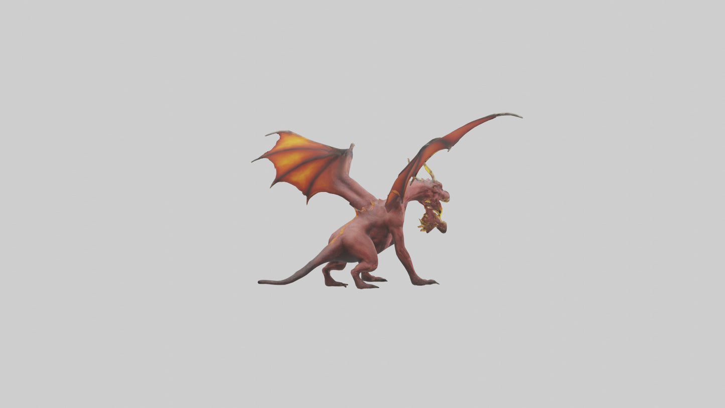 3D model FireEating Beast model VR / AR / low-poly