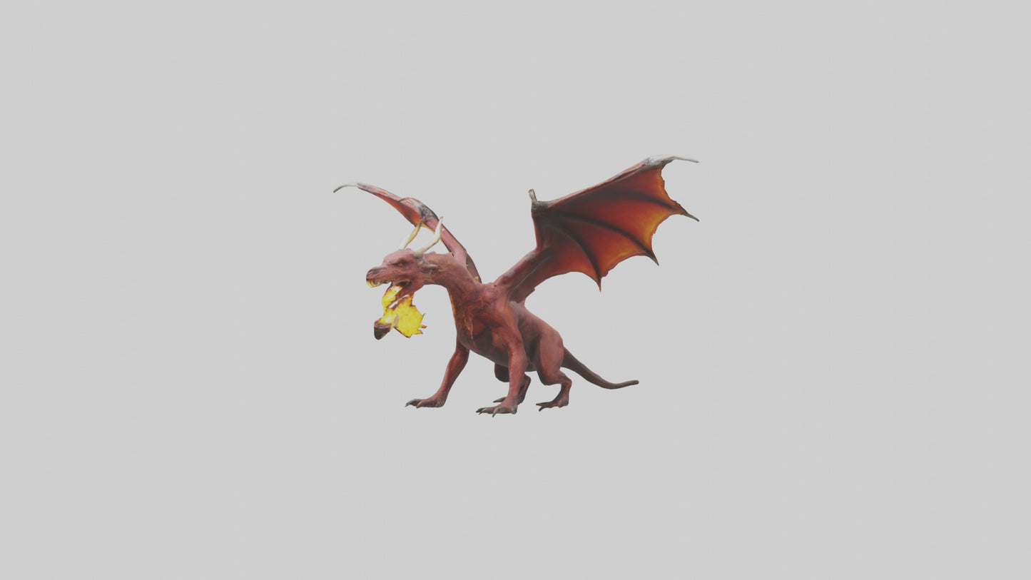 3D model FireEating Beast model VR / AR / low-poly