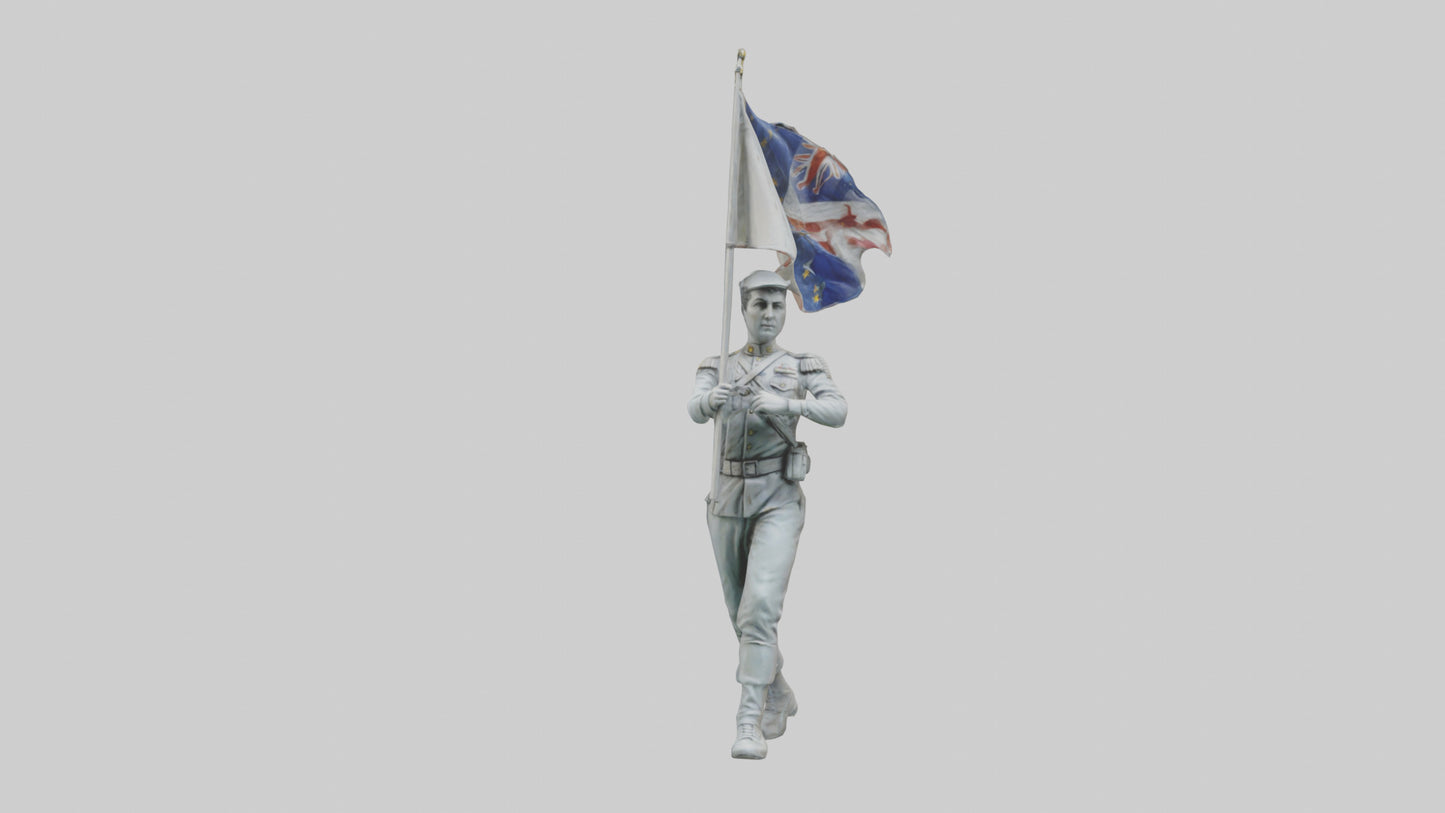 3D model Flagbearer in March statue model VR / AR / low-poly