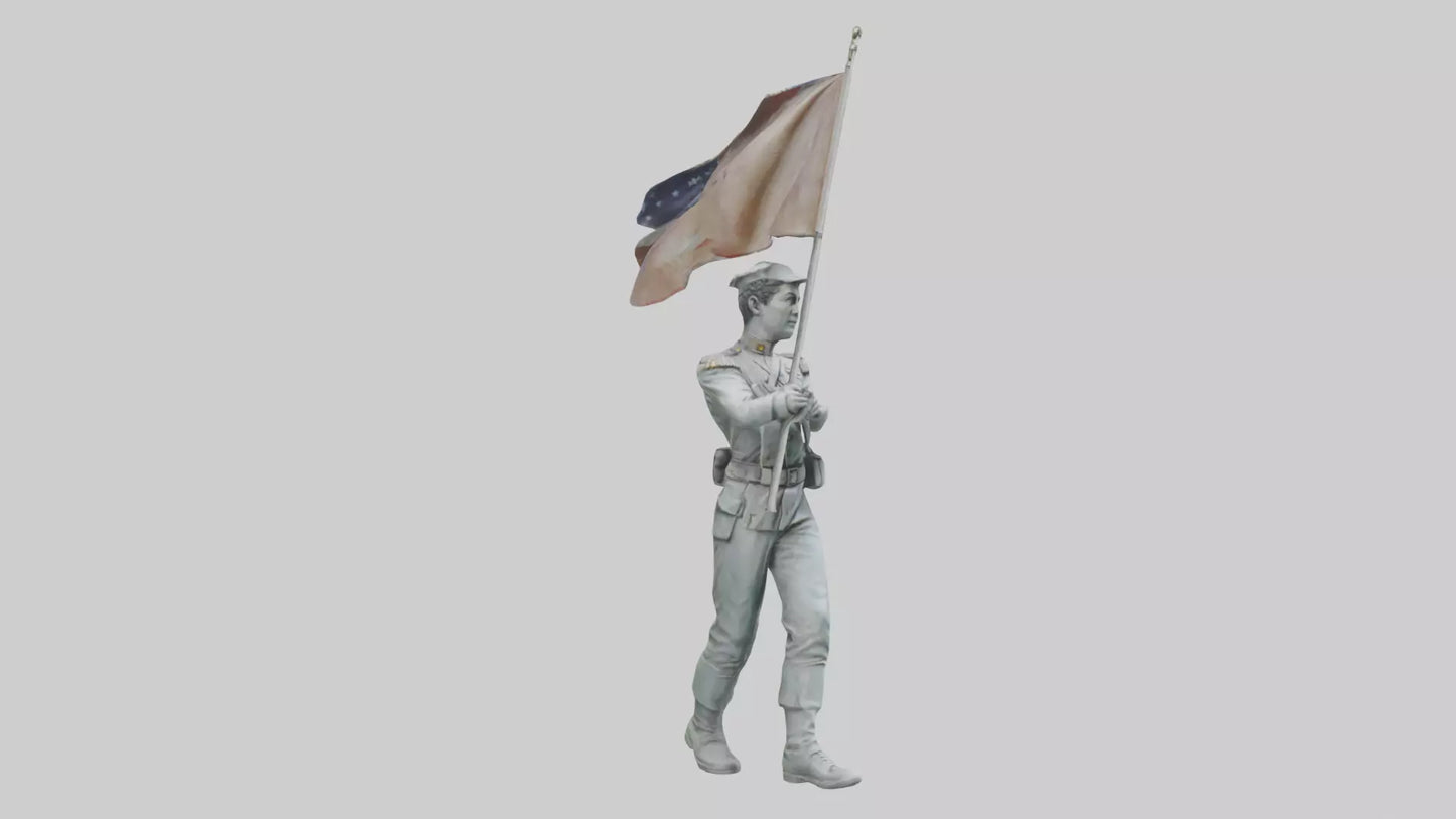 3D model Flagbearer in March statue model VR / AR / low-poly