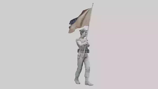 3D model Flagbearer in March statue model VR / AR / low-poly
