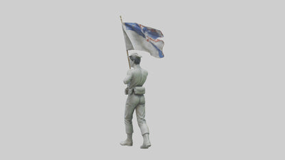 3D model Flagbearer in March statue model VR / AR / low-poly