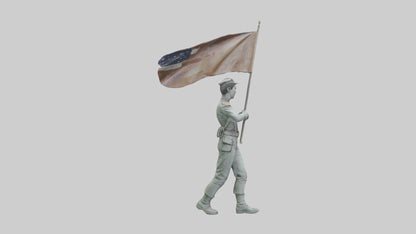3D model Flagbearer in March statue model VR / AR / low-poly