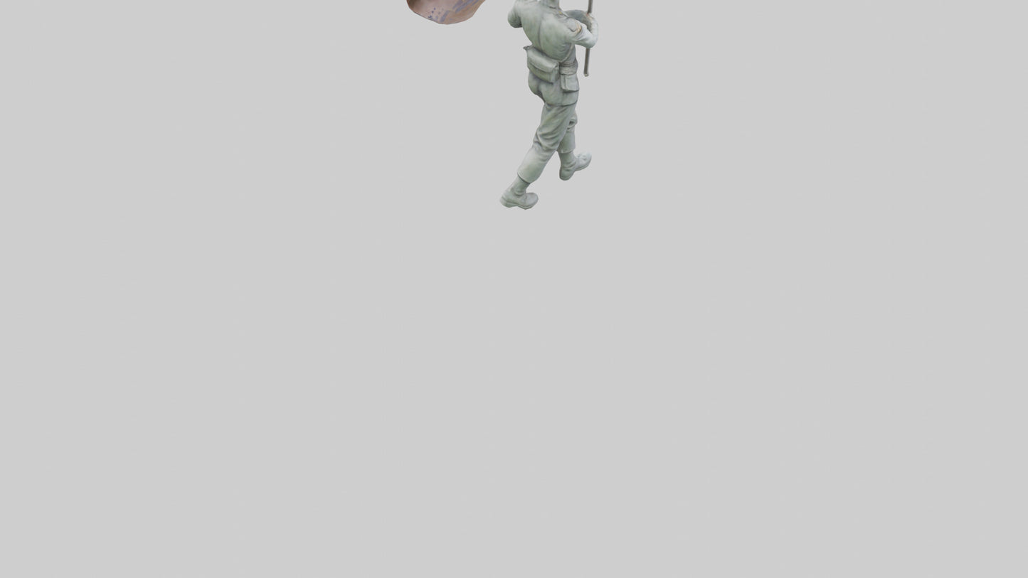 3D model Flagbearer in March statue model VR / AR / low-poly