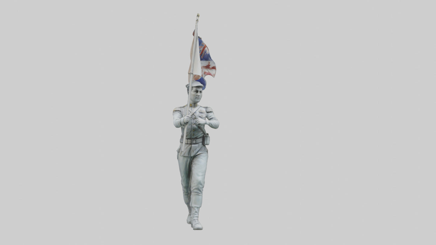 3D model Flagbearer in March statue model VR / AR / low-poly