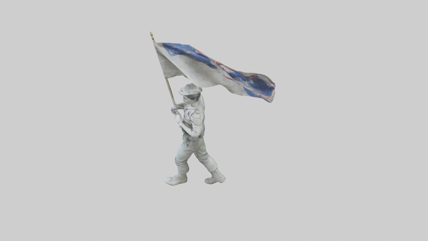 3D model Flagbearer in March statue model VR / AR / low-poly