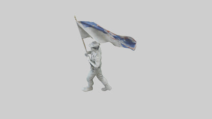 3D model Flagbearer in March statue model VR / AR / low-poly