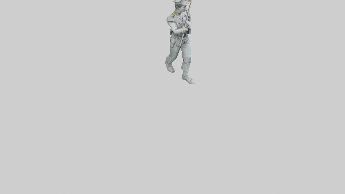 3D model Flagbearer in March statue model VR / AR / low-poly