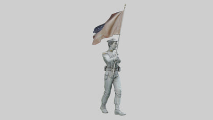 3D model Flagbearer in March statue model VR / AR / low-poly