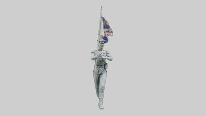 3D model Flagbearer in March statue model VR / AR / low-poly