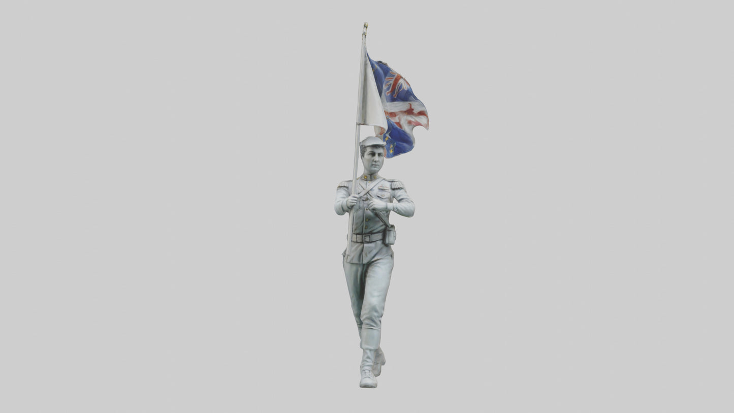 3D model Flagbearer in March statue model VR / AR / low-poly