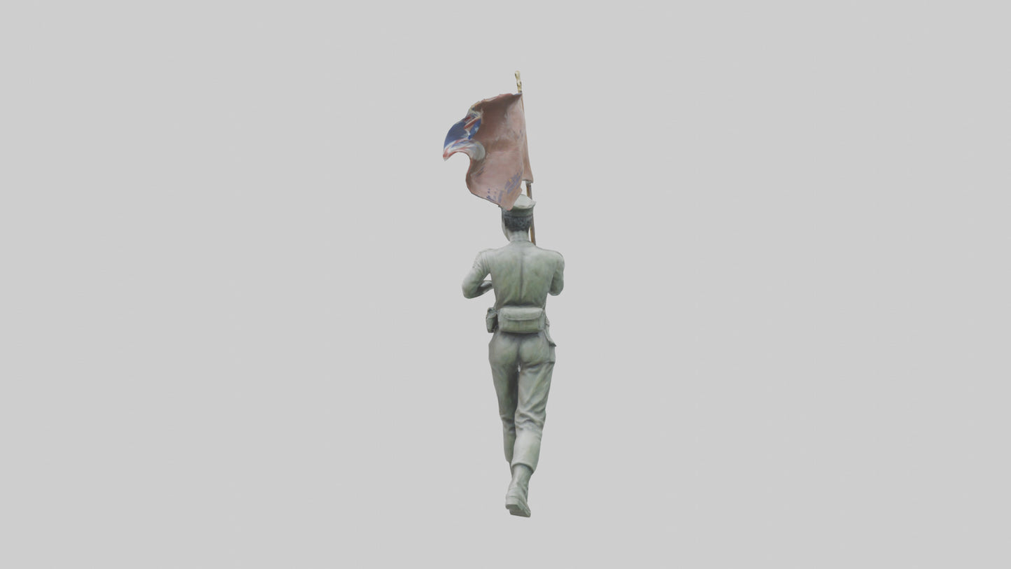 3D model Flagbearer in March statue model VR / AR / low-poly