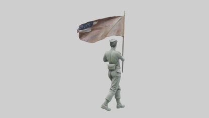 3D model Flagbearer in March statue model VR / AR / low-poly