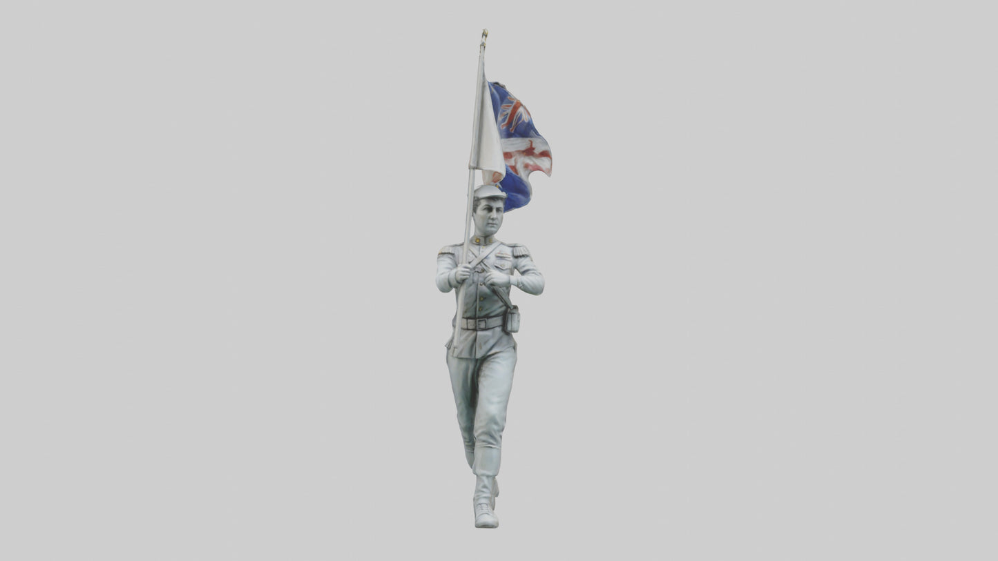3D model Flagbearer in March statue model VR / AR / low-poly