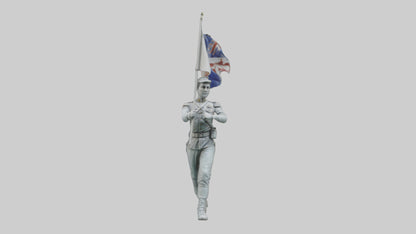 3D model Flagbearer in March statue model VR / AR / low-poly