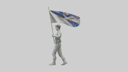 3D model Flagbearer in March statue model VR / AR / low-poly