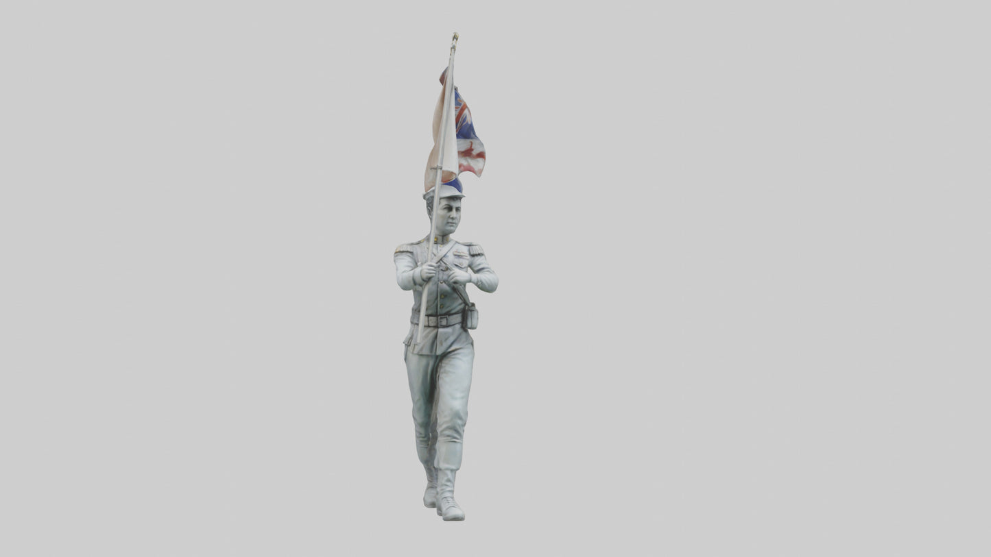 3D model Flagbearer in March statue model VR / AR / low-poly