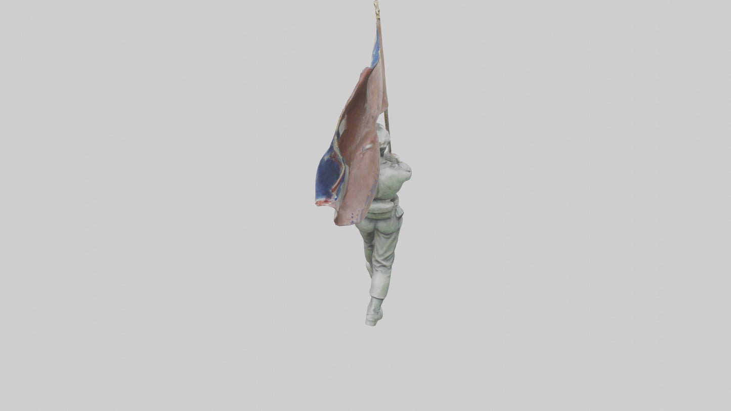 3D model Flagbearer in March statue model VR / AR / low-poly