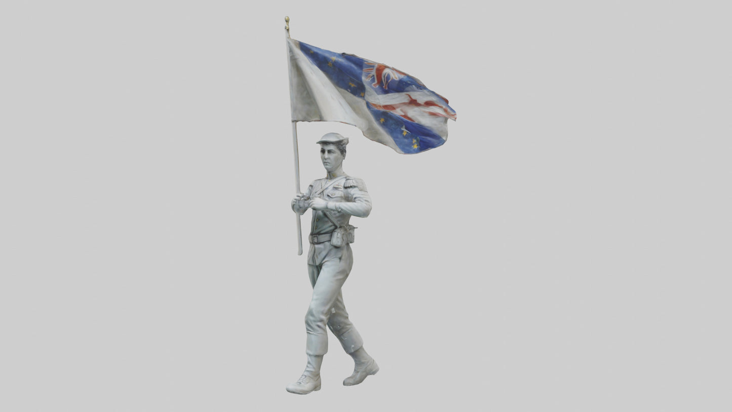 3D model Flagbearer in March statue model VR / AR / low-poly