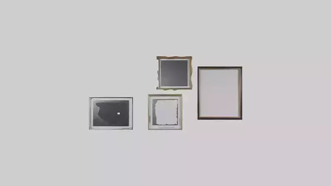 Floating Art Frames 3D model