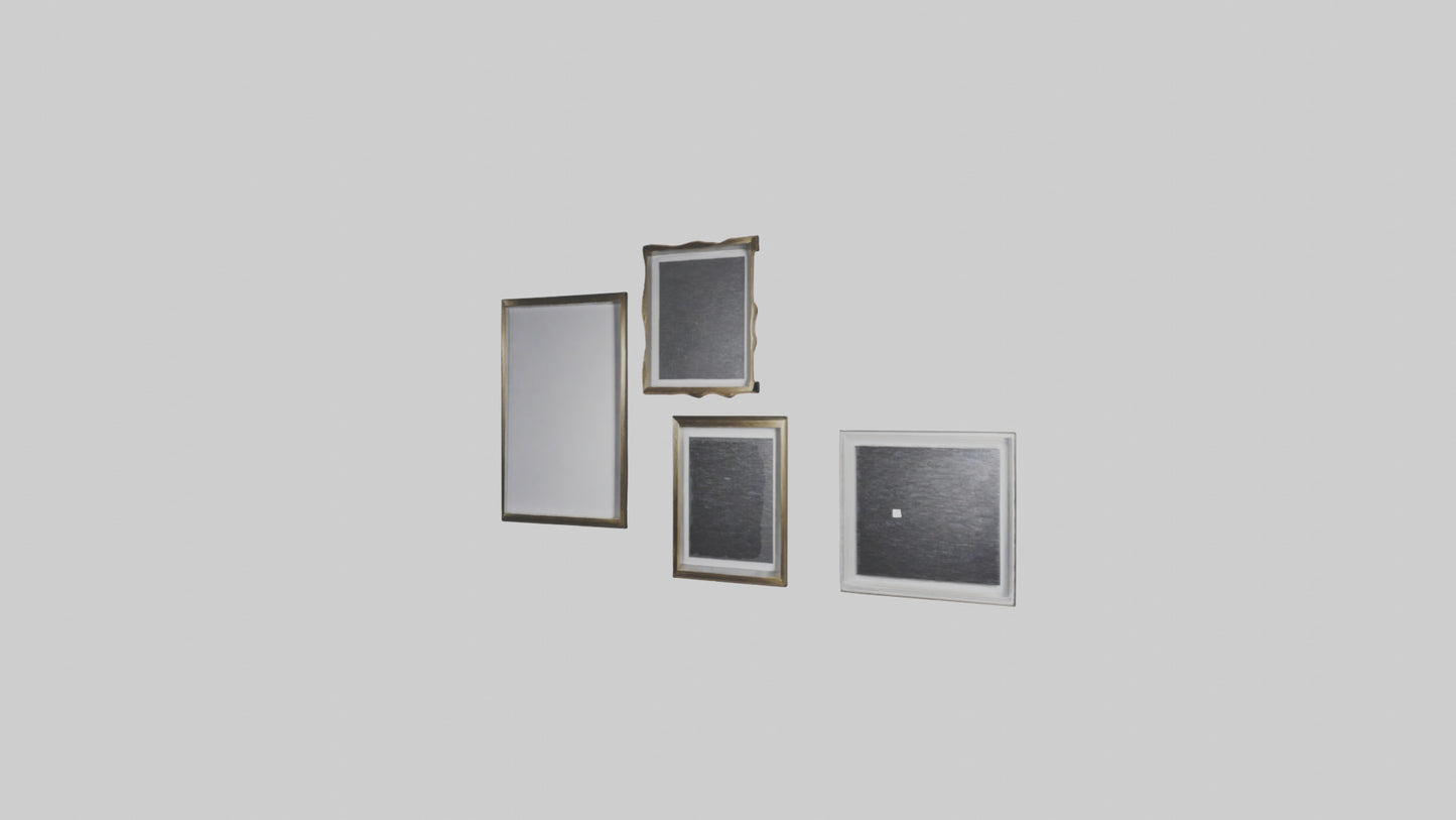Floating Art Frames 3D model