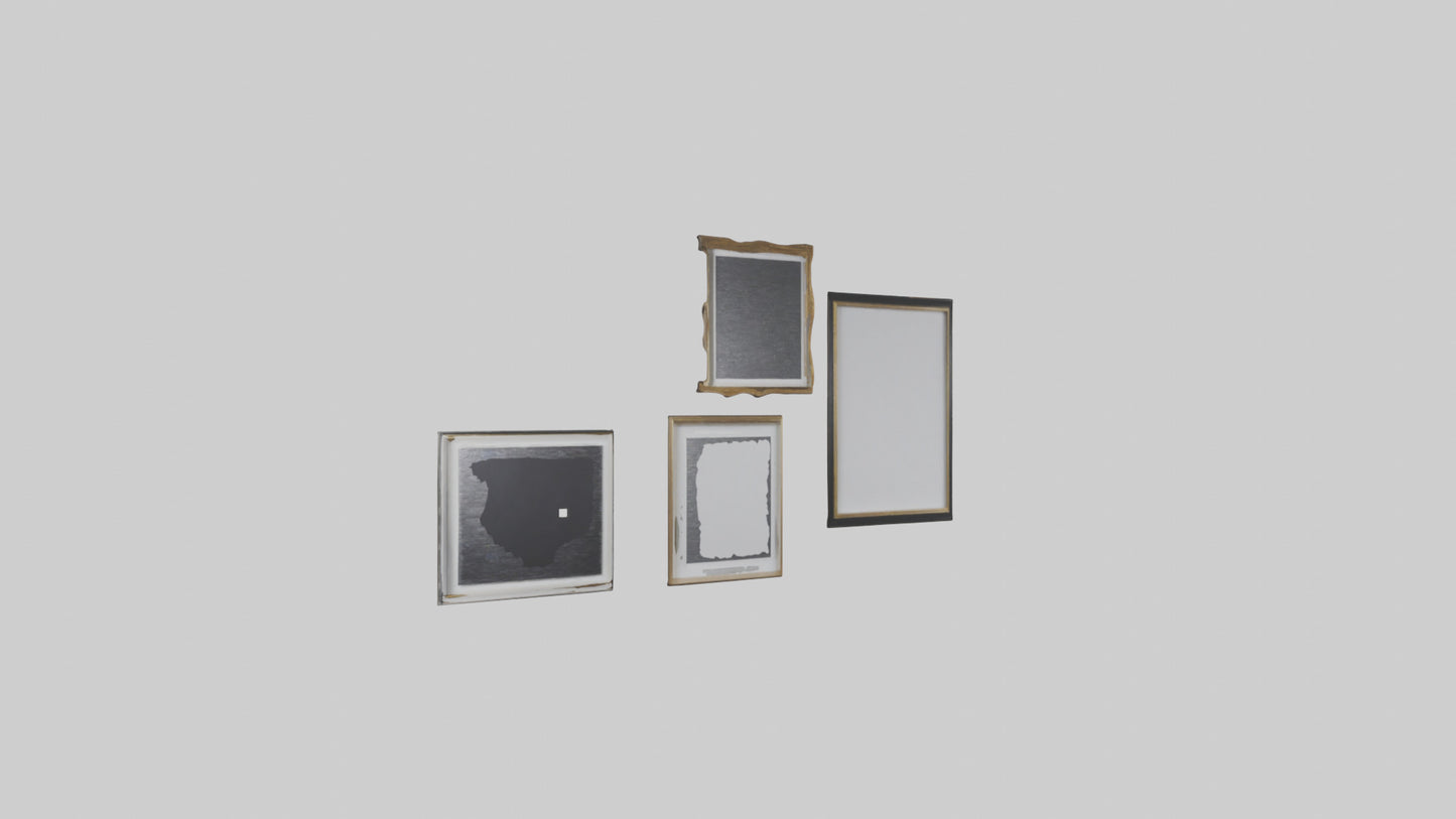 Floating Art Frames 3D model