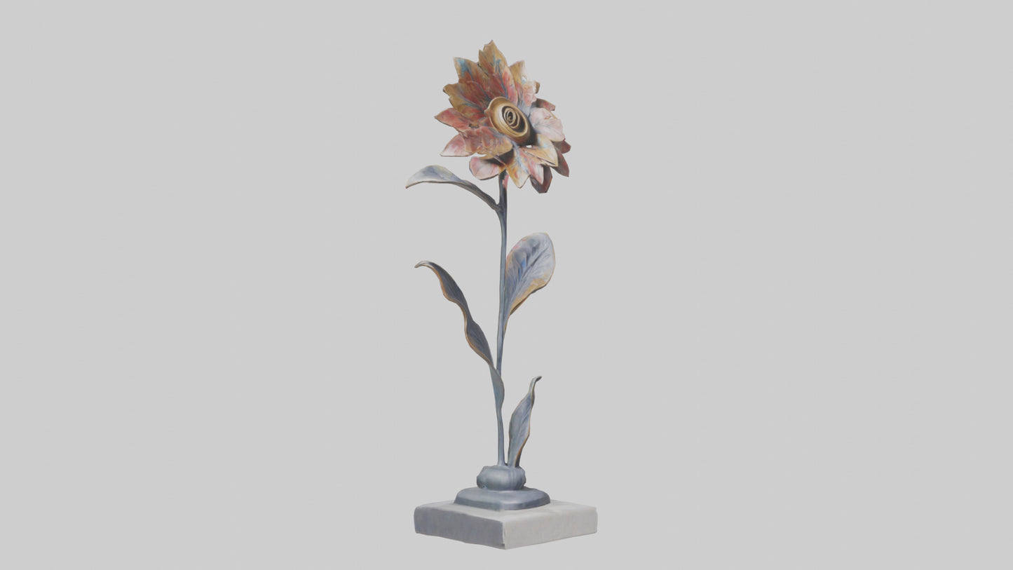3D model Floral Form Sculpture statue model VR / AR / low-poly