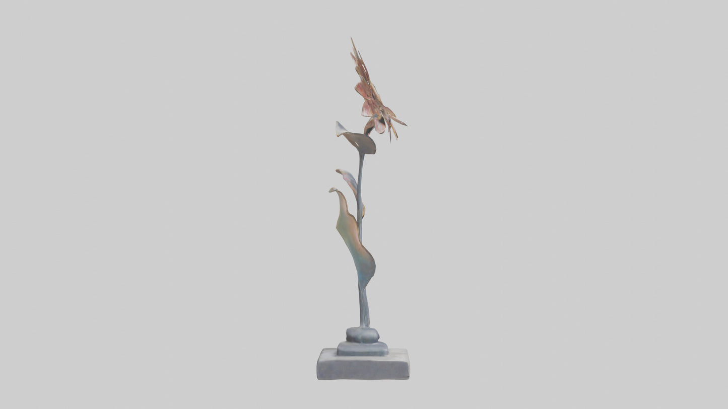 3D model Floral Form Sculpture statue model VR / AR / low-poly