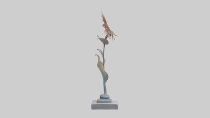 3D model Floral Form Sculpture statue model VR / AR / low-poly