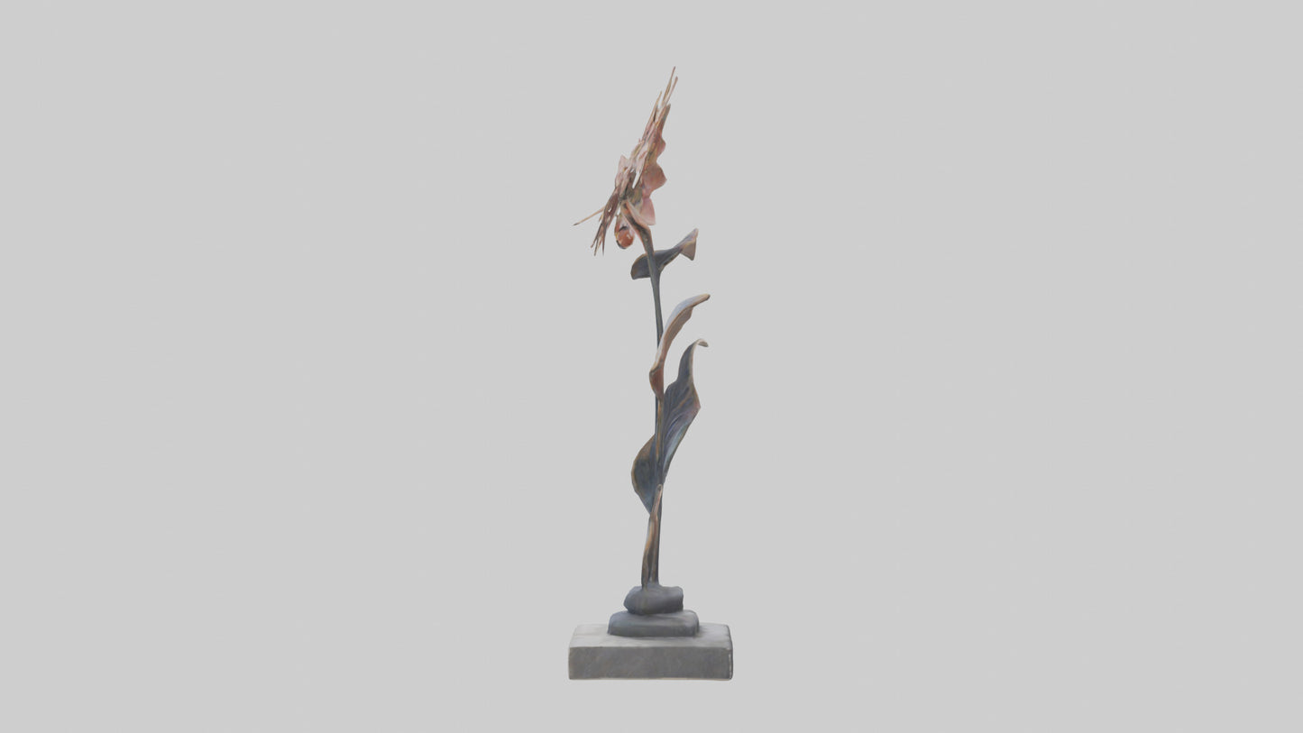3D model Floral Form Sculpture statue model VR / AR / low-poly