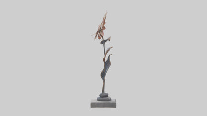 3D model Floral Form Sculpture statue model VR / AR / low-poly