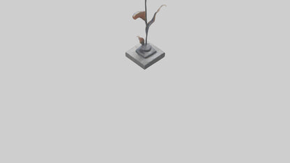 3D model Floral Form Sculpture statue model VR / AR / low-poly