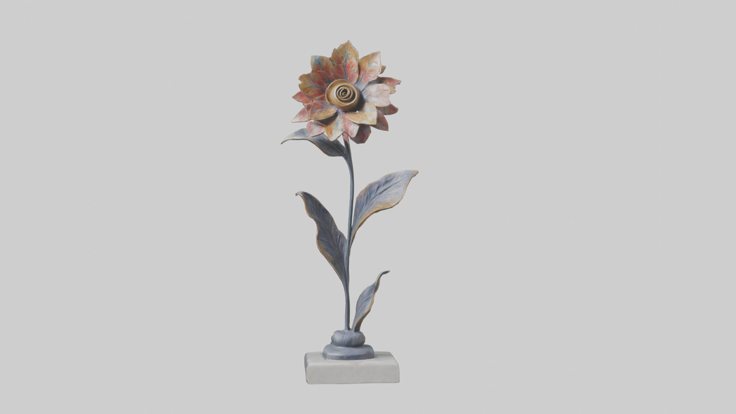 3D model Floral Form Sculpture statue model VR / AR / low-poly