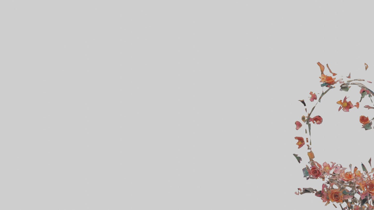 Floral Spiral Structure Sculpture model VR / AR / low-poly