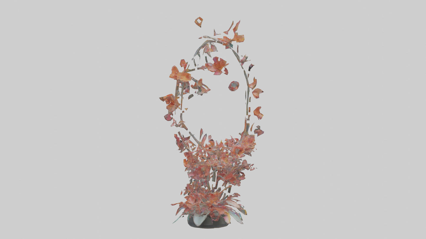 Floral Spiral Structure Sculpture model VR / AR / low-poly