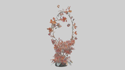 Floral Spiral Structure Sculpture model VR / AR / low-poly