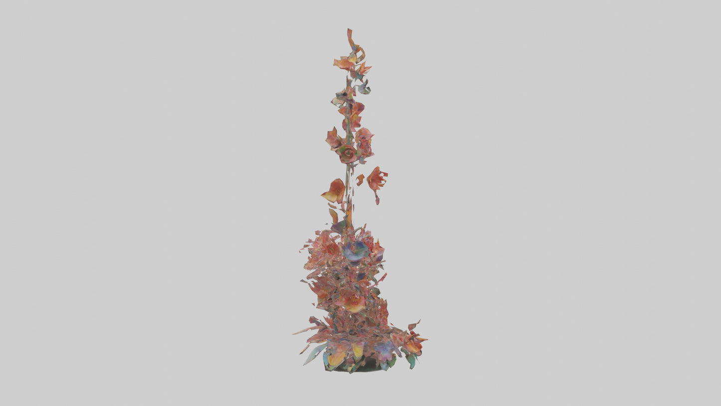 Floral Spiral Structure Sculpture model VR / AR / low-poly