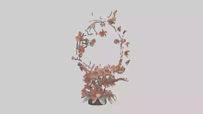 Floral Spiral Structure Sculpture model VR / AR / low-poly