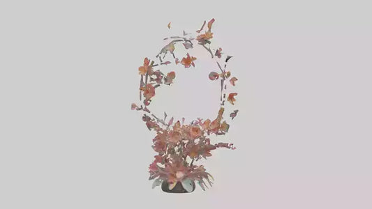 Floral Spiral Structure Sculpture model VR / AR / low-poly