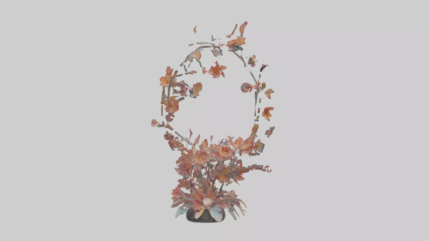 Floral Spiral Structure Sculpture model VR / AR / low-poly