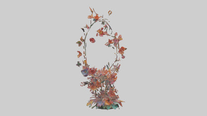 Floral Spiral Structure Sculpture model VR / AR / low-poly