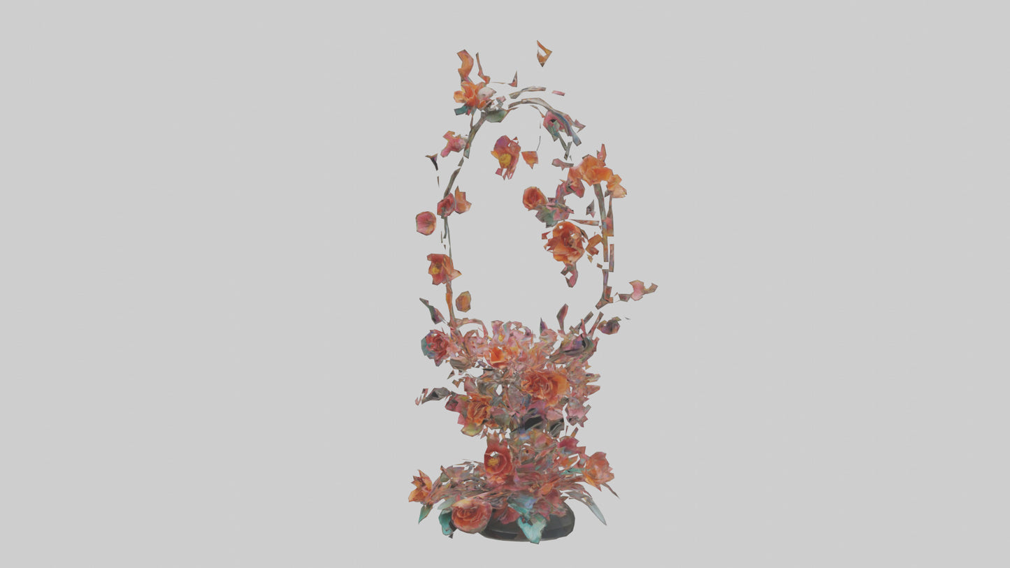 Floral Spiral Structure Sculpture model VR / AR / low-poly
