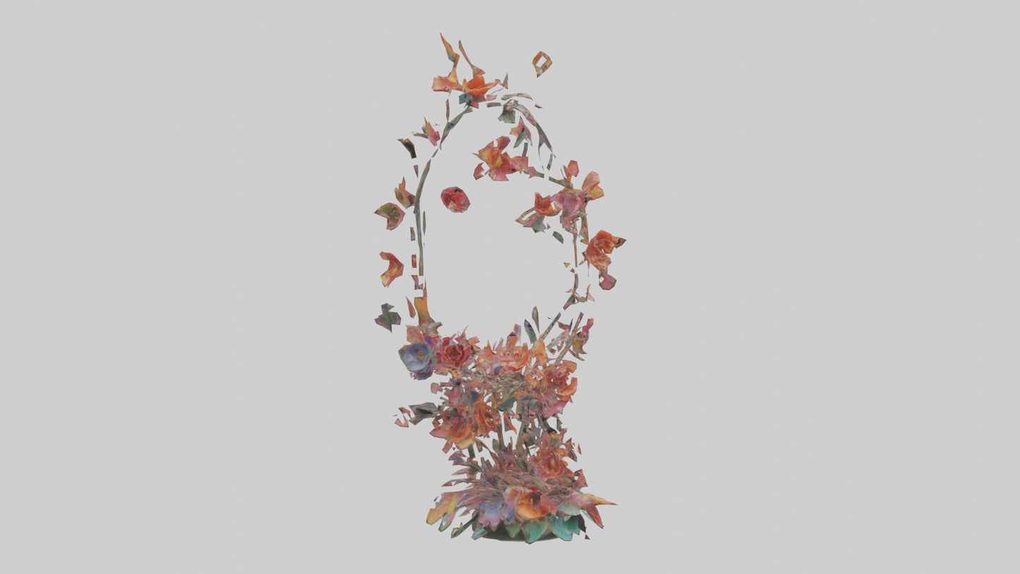 Floral Spiral Structure Sculpture model VR / AR / low-poly